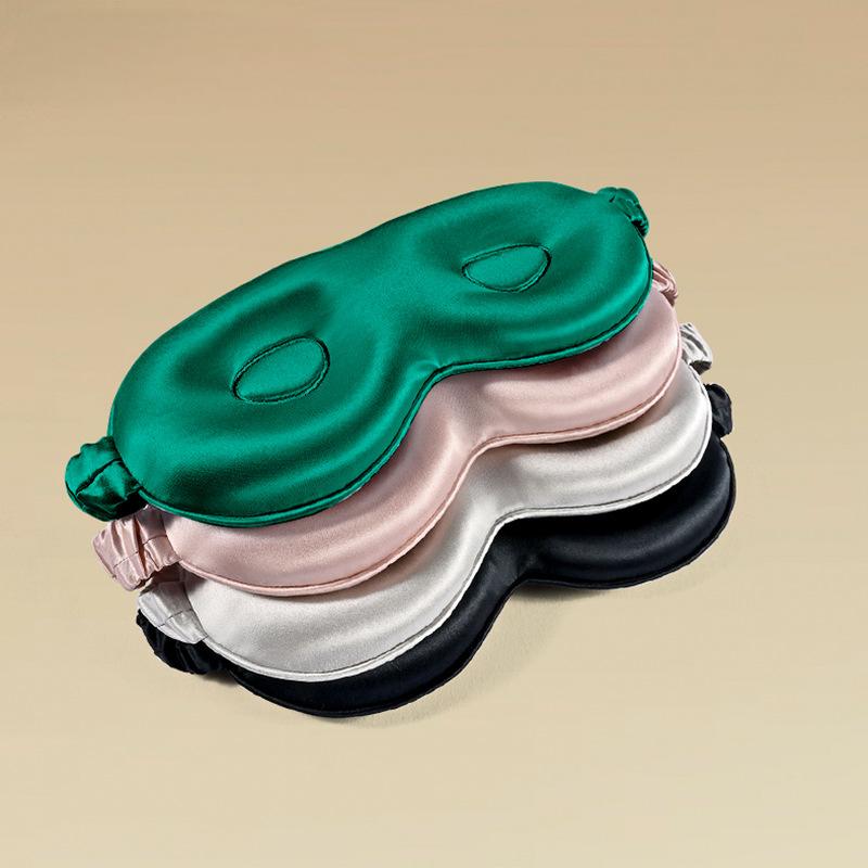 New 19 momme silk eye mask, light-blocking and non-pressing elastic 3D sleeping silk eye mask