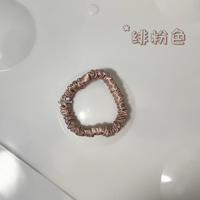 22 Momme 1cm glossy silk hair band handmade 100% mulberry silk girls hair tie small intestine silk hair band