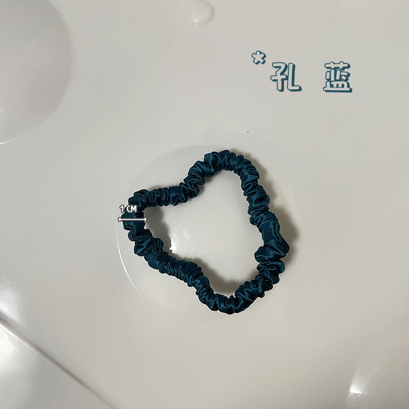 22 Momme 1cm glossy silk hair band handmade 100% mulberry silk girls hair tie small intestine silk hair band