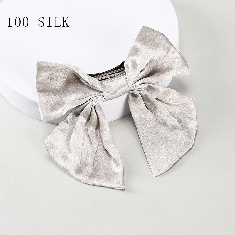 Princess braid bow hairpin headdress Cross-border new product 16 momme silk hairpin